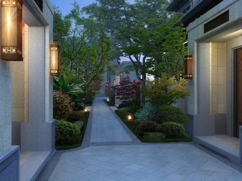 modern courtyard park landscape psd