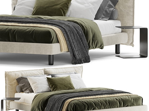 Meridiani modern fabric double bed