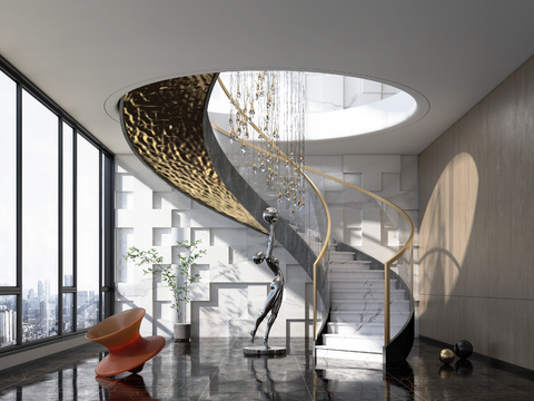 Modern Affordable Luxury Style Rotating Staircase