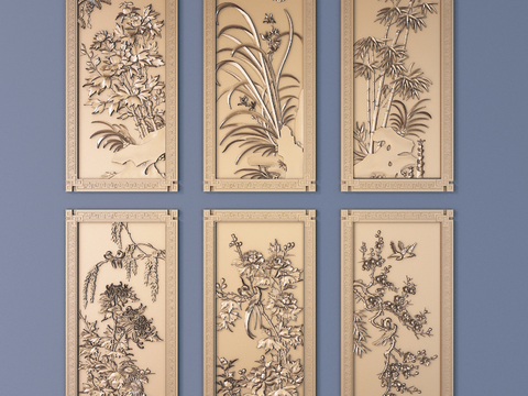 New Chinese flower and bird relief