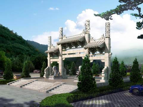 Appearance of Chinese building components psd