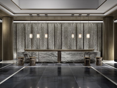 New Chinese Hotel Front Desk Hall