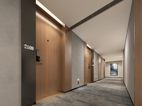 Modern Hotel Corridor