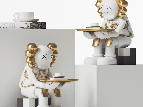 kaws trendy play doll tray