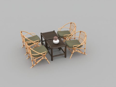 Nordic Simple Fabric Woven Solid Wood Tea Table Free