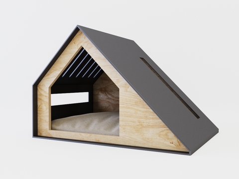 Modern Solid Wood Pet House