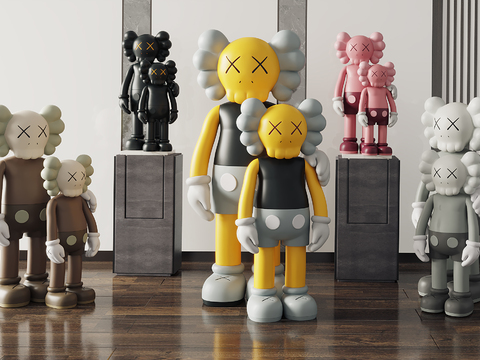 modern kaws figurine sculpture