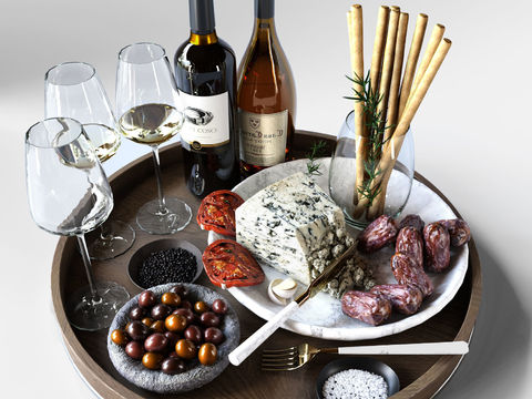 Modern Cheese Wine Food