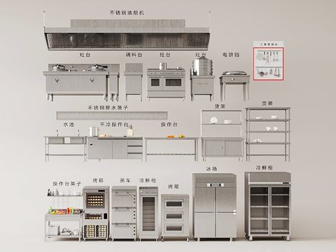 Central kitchen back kitchen console stainless steel kitchenware