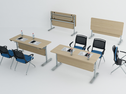 Modern folding training table and chair