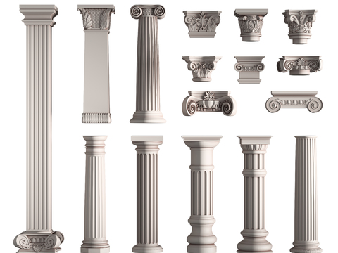 European Gypsum Roman Column