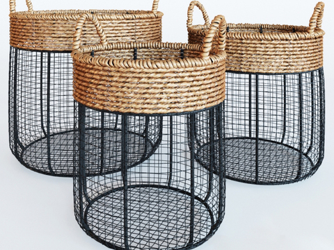 Modern Iron Woven Clothes Storage Basket