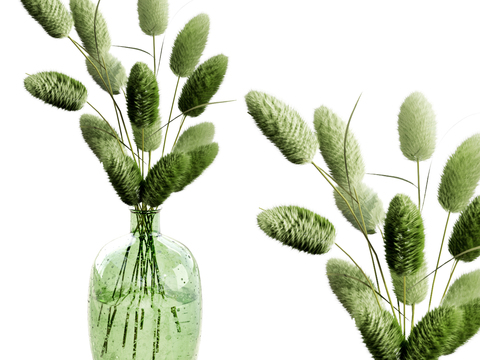 Water-raised green plant vase floral arrangement