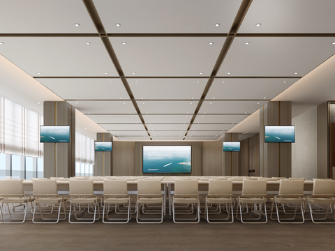 New Chinese-style large conference room office lobby