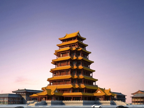 Chinese ancient tower building appearance