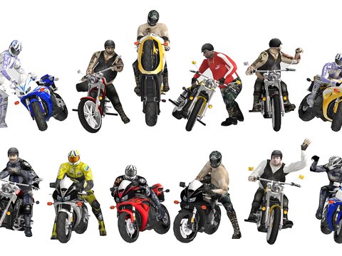 Modern Motorcycle Rider Figure