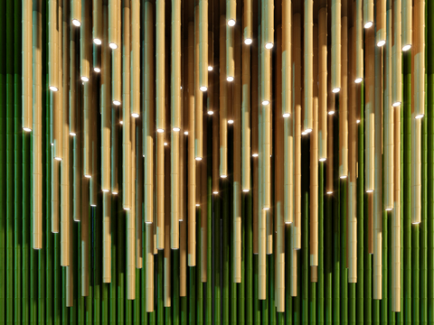 Modern bamboo chandelier