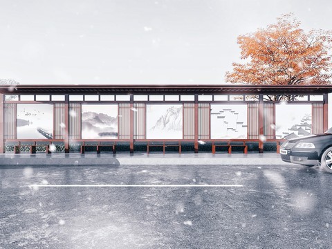 New Chinese-style bus shelter