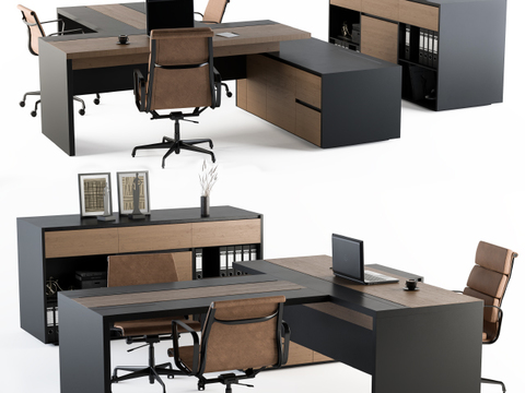 Modern card office desk and chair combination