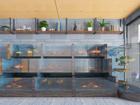 Modern glass seafood pond fish tank