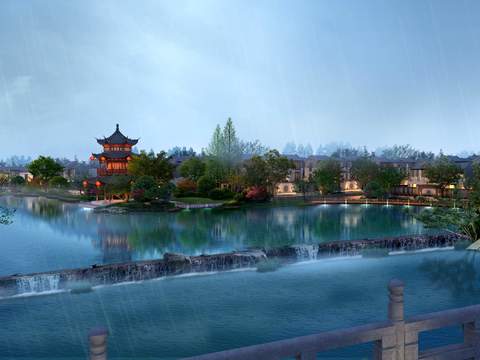 Chinese Wetland Landscape psd