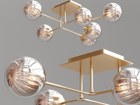 Modern spherical glass ceiling chandelier