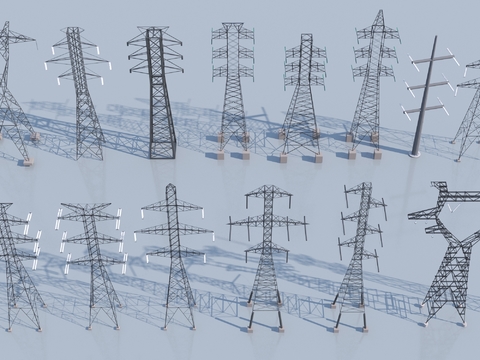 Modern high-voltage electrical tower combination