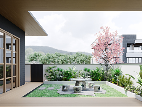 Modern courtyard garden free