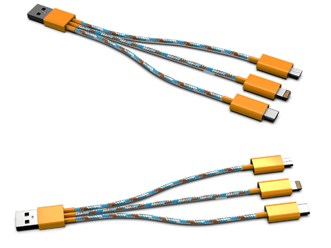 Three-in-one mobile phone data cable