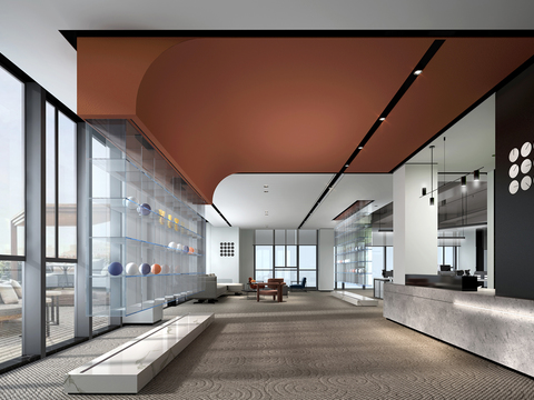 Modern Office Lobby Front Desk