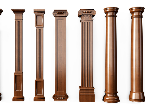 European-style wooden Roman column combination