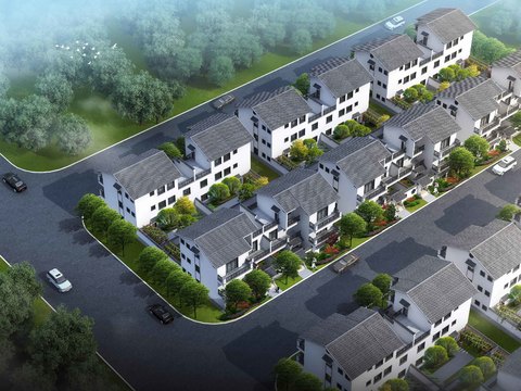 New Chinese residential area bird's eye view free