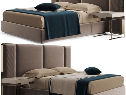 Fendi Modern brown Fabric Double Bed