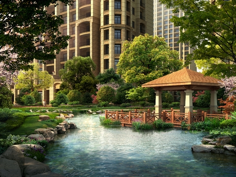 community atrium waterscape psd