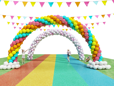 Balloon Arch Little Color Flag Rainbow Beauty Chen