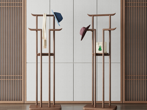 New Chinese-style Solid Wood Coat Rack