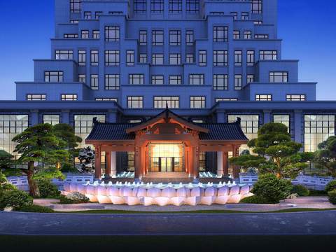 new chinese hotel landscape psd