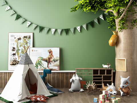 Modern children's toy fake tree tent combination