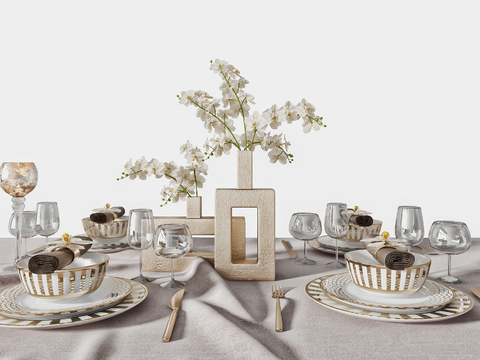 Modern Affordable Luxury Style Tableware Ornaments Combination