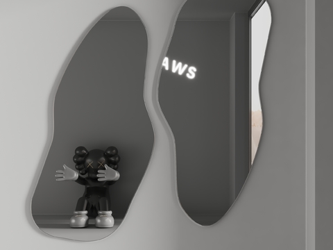 Alien mirror decorative mirror Alien mirror KAWS doll