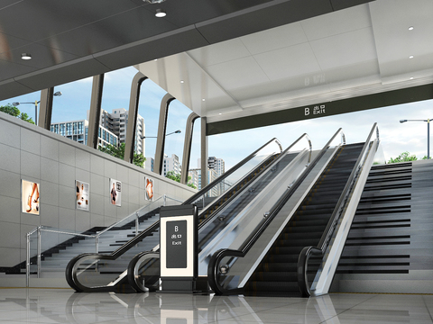 Modern subway station exit