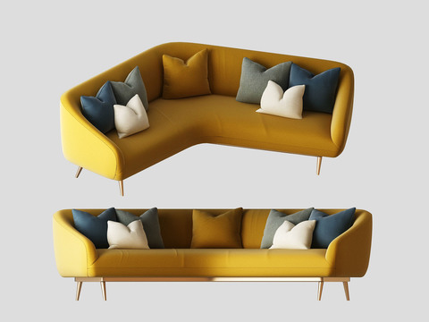 Nordic Yellow Corner Sofa