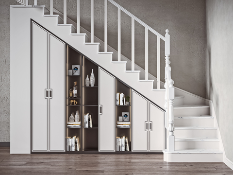 Modern corner stair locker