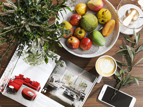 Modern Plum Mango Fruit Plate