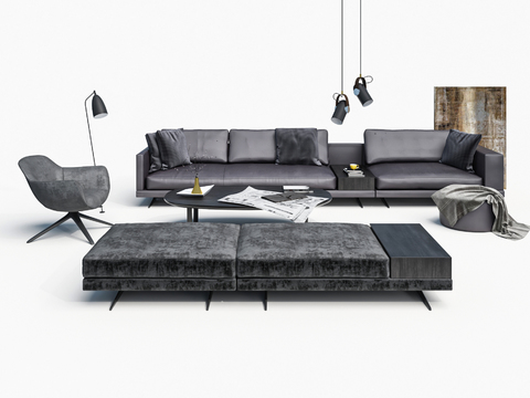 Modern leather sofa combination free