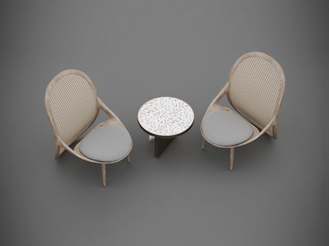 Nordic Simple Solid Wood Fabric Mesh Coffee Tables and Chairs Free