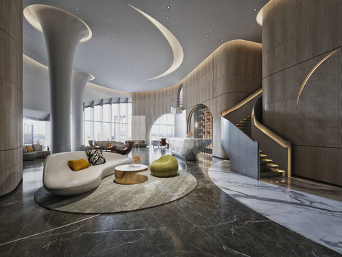 Modern Hotel Lobby Front Desk