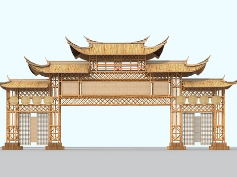 Chinese bamboo archway