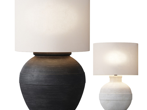 Modern pottery table lamp