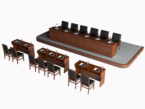 Conference tables and chairs on the rostrum